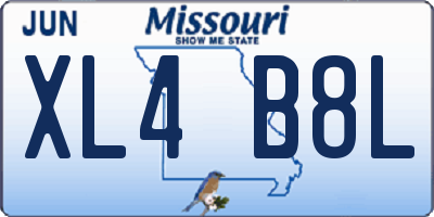 MO license plate XL4B8L