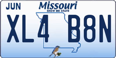 MO license plate XL4B8N