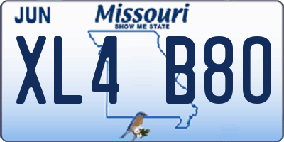 MO license plate XL4B8O