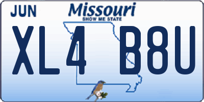 MO license plate XL4B8U