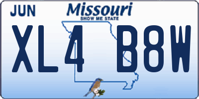 MO license plate XL4B8W