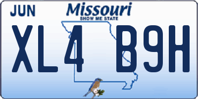 MO license plate XL4B9H