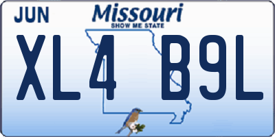 MO license plate XL4B9L