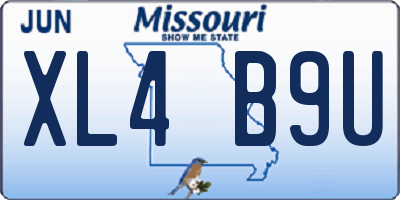 MO license plate XL4B9U