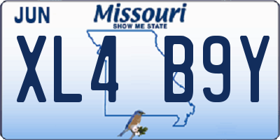 MO license plate XL4B9Y