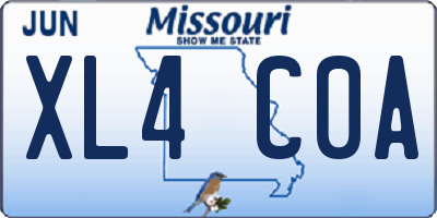MO license plate XL4C0A