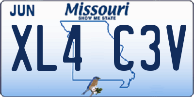 MO license plate XL4C3V
