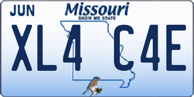 MO license plate XL4C4E