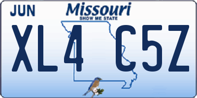 MO license plate XL4C5Z