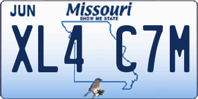 MO license plate XL4C7M