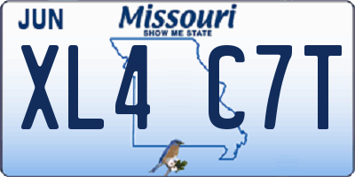 MO license plate XL4C7T