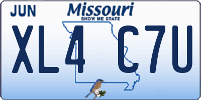MO license plate XL4C7U