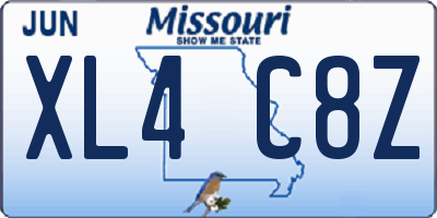 MO license plate XL4C8Z