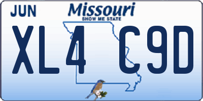 MO license plate XL4C9D