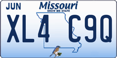 MO license plate XL4C9Q