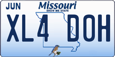 MO license plate XL4D0H