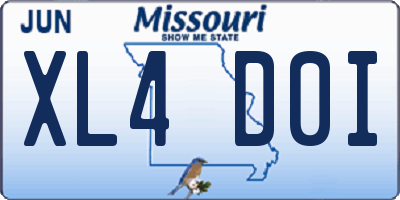 MO license plate XL4D0I