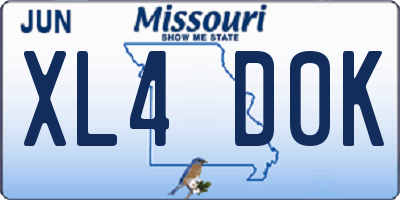 MO license plate XL4D0K