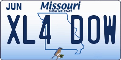 MO license plate XL4D0W