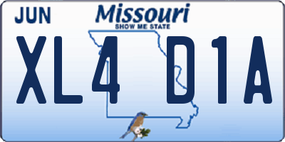 MO license plate XL4D1A