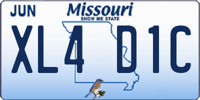 MO license plate XL4D1C