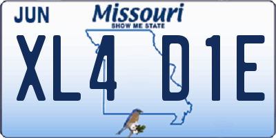 MO license plate XL4D1E