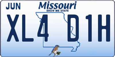 MO license plate XL4D1H