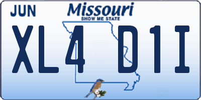 MO license plate XL4D1I
