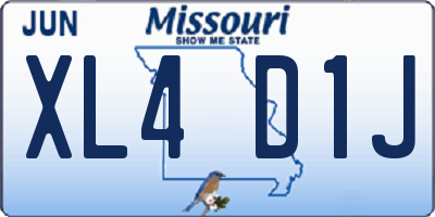 MO license plate XL4D1J