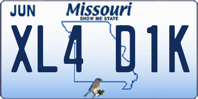 MO license plate XL4D1K