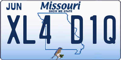 MO license plate XL4D1Q