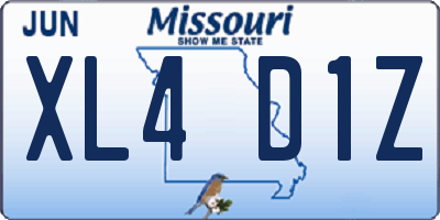 MO license plate XL4D1Z