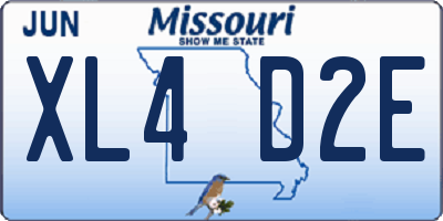 MO license plate XL4D2E