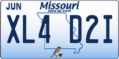 MO license plate XL4D2I