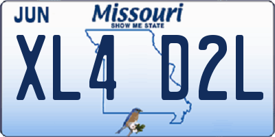 MO license plate XL4D2L