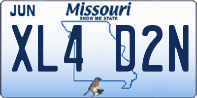 MO license plate XL4D2N