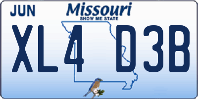 MO license plate XL4D3B