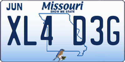 MO license plate XL4D3G
