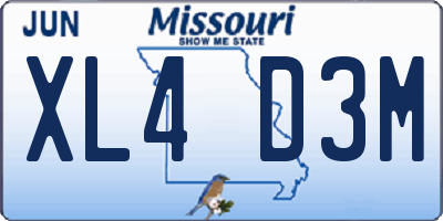 MO license plate XL4D3M