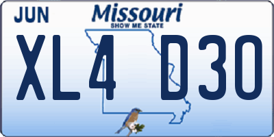 MO license plate XL4D3O