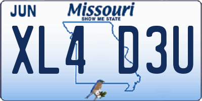 MO license plate XL4D3U
