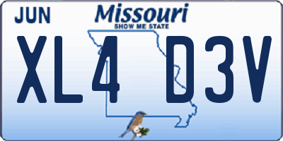 MO license plate XL4D3V