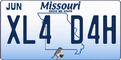 MO license plate XL4D4H