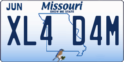 MO license plate XL4D4M