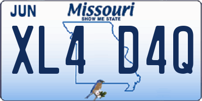 MO license plate XL4D4Q