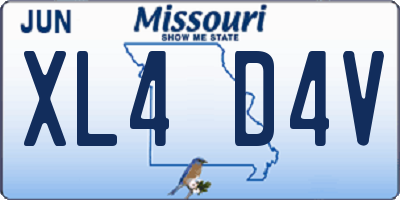 MO license plate XL4D4V