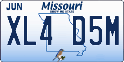 MO license plate XL4D5M