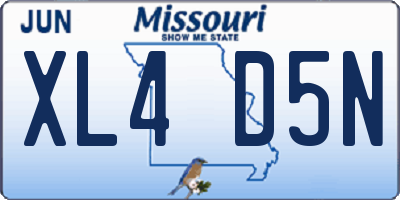 MO license plate XL4D5N