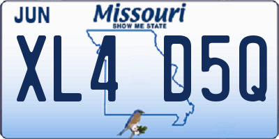 MO license plate XL4D5Q