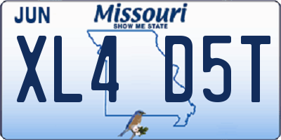 MO license plate XL4D5T